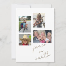 Weihnachtskarte mit Collage-Foto und Friedensgruß
