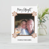 Weihnachtskarte mit Cookie-Foto flach Feiertagskarte (Stehend Vorderseite)