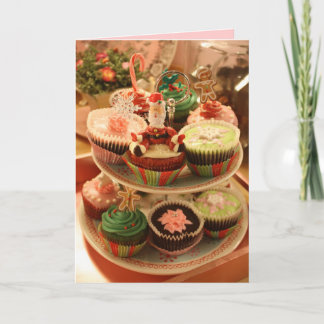 Weihnachtskarte mit Cupcake-Rezept Feiertagskarte