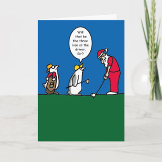 Weihnachtskarte mit dem Golf spielen von Feiertagskarte