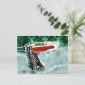 Weihnachtskarte mit dem Weihnachtsmann Feiertagspostkarte (Stehend Vorderseite)