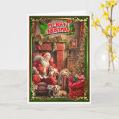 Weihnachtskarte mit dem Weihnachtsmann Karte (Gelbe Blume)