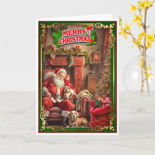 Weihnachtskarte mit dem Weihnachtsmann Karte (Gelbe Blume)