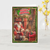 Weihnachtskarte mit dem Weihnachtsmann Karte (Gelbe Blume)