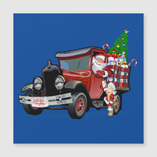 Weihnachtskarte mit dem Weihnachtsmann und dem Sch Magnetkarte
