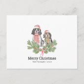 Weihnachtskarte mit der Familie Springer Spaniel D Postkarte (Vorderseite)