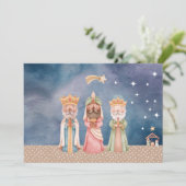 Weihnachtskarte mit der Wasserfarbe der Weisen Einladung (Stehend Vorderseite)