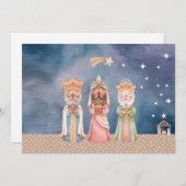 Weihnachtskarte mit der Wasserfarbe der Weisen Einladung (Vorne/Hinten)