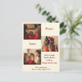 Weihnachtskarte mit drei Bildern Feiertagspostkarte (Stehend Vorderseite)