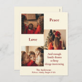 Weihnachtskarte mit drei Bildern Feiertagspostkarte (Vorne/Hinten)