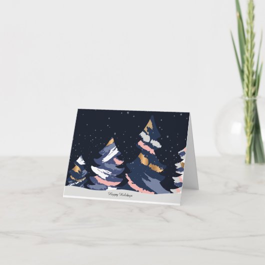 Weihnachtskarte mit dunklem Himmel Dankeskarte (Vorderseite)