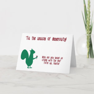 Weihnachtskarte mit Eichhörnchen und Gurt Feiertagskarte