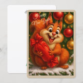 Weihnachtskarte mit einem Eichhörnchen Feiertagskarte (Vorne/Hinten)