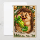 Weihnachtskarte mit einem Igel Feiertagskarte (Vorne/Hinten)