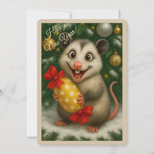 Weihnachtskarte mit einem Opossum Feiertagskarte (Vorderseite)