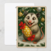 Weihnachtskarte mit einem Opossum Feiertagskarte (Vorne/Hinten)