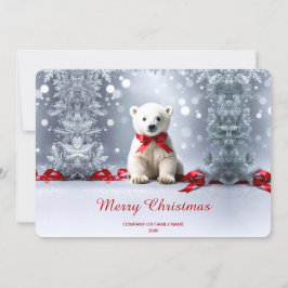 Weihnachtskarte mit Eisbär Feiertagskarte