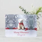 Weihnachtskarte mit Eisbär Feiertagskarte (Stehend Vorderseite)