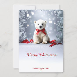 Weihnachtskarte mit Eisbär Feiertagskarte