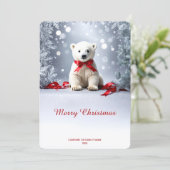 Weihnachtskarte mit Eisbär Feiertagskarte (Stehend Vorderseite)