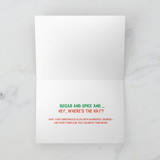 Weihnachtskarte mit Eselnase Feiertagskarte (Innenseite)