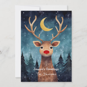 Weihnachtskarte mit fantastischen Rentieren Feiertagskarte