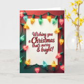 Weihnachtskarte mit festlichen Lichtern Karte (Gelbe Blume)