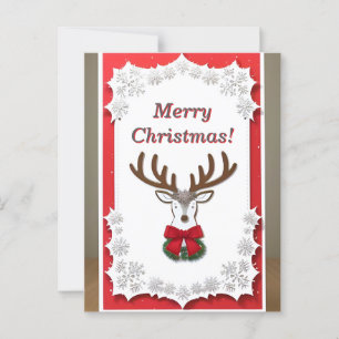 Weihnachtskarte mit festlichen Rentieren Postkarte