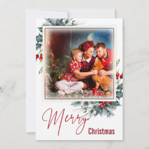 Weihnachtskarte mit festlicher Familienfoto