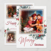 Weihnachtskarte mit festlicher Familienfoto (Vorne/Hinten)