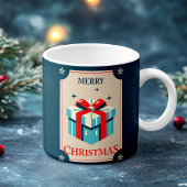 Weihnachtskarte mit festlicher Geschenkboxen Kaffeetasse