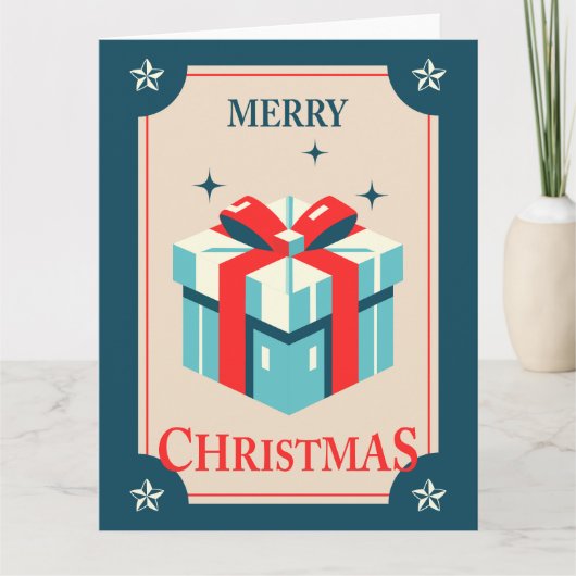 Weihnachtskarte mit festlicher Geschenkboxen Karte (Vorderseite)