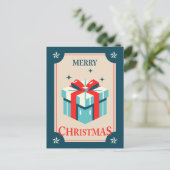 Weihnachtskarte mit festlicher Geschenkboxen Postkarte (Stehend Vorderseite)