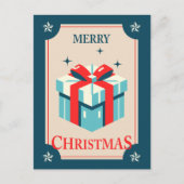 Weihnachtskarte mit festlicher Geschenkboxen Postkarte (Vorderseite)