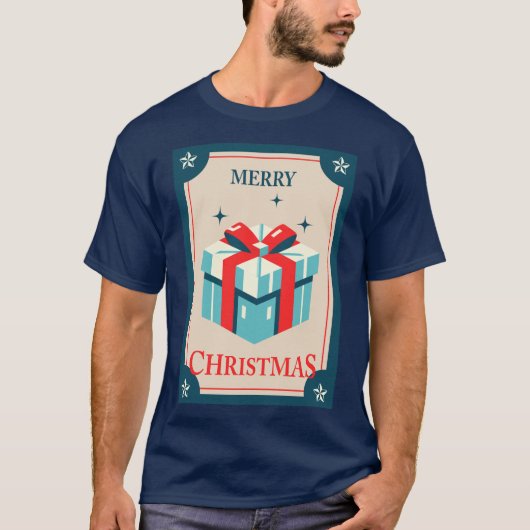 Weihnachtskarte mit festlicher Geschenkboxen T-Shirt (Vorderseite)