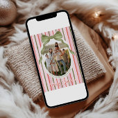 Weihnachtskarte mit festlicher Schleife Feiertagskarte