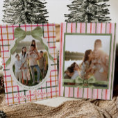 Weihnachtskarte mit festlicher Schleife Feiertagskarte