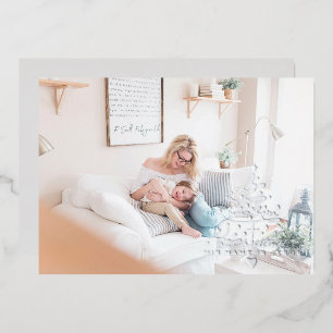 Weihnachtskarte mit Folie - Love Was Born Baum Folien Feiertagskarte