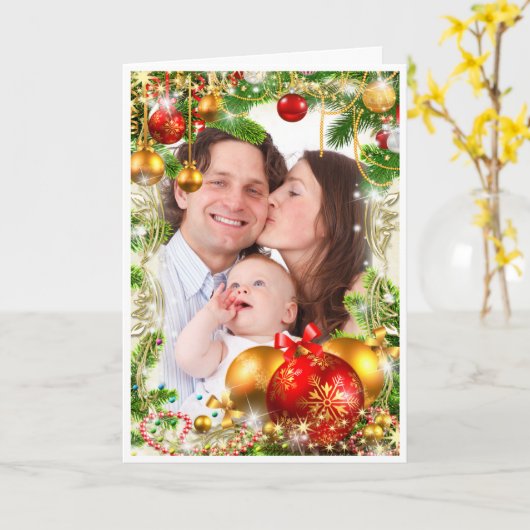 Weihnachtskarte mit Foto Custom Gruß Karte (Gelbe Blume)