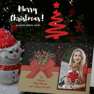 Weihnachtskarte mit Foto von Rotkäppchen in fantas Feiertagskarte