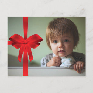 WEIHNACHTSKARTE MIT FOTO   Weihnachtsroter Bogen Feiertagspostkarte