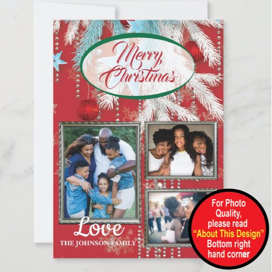 Weihnachtskarte mit Fotos Einladung