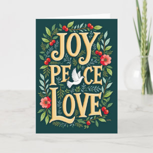 Weihnachtskarte mit Freude Frieden Liebe Karte
