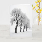 Weihnachtskarte mit frostigen Bäumen Karte (Gelbe Blume)