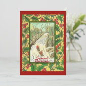 Weihnachtskarte mit Führung und Holly Karte (Stehend Vorderseite)