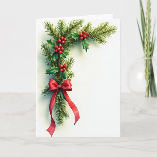 Weihnachtskarte mit Girlande Karte (Vorderseite)