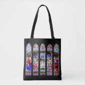Weihnachtskarte mit Glasmalerei-Krippenszene Tasche (Vorderseite)
