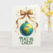 Weihnachtskarte mit Globus-Ornament Karte (Gelbe Blume)