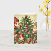Weihnachtskarte mit Gnomen dekorativer Baum Karte (Gelbe Blume)