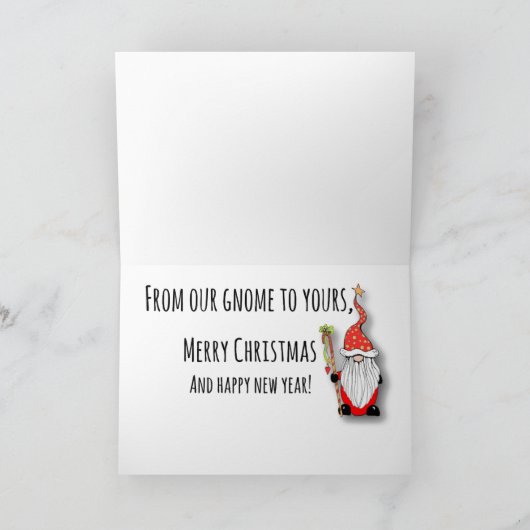 Weihnachtskarte mit Gnomen Feiertagskarte (Innenseite)